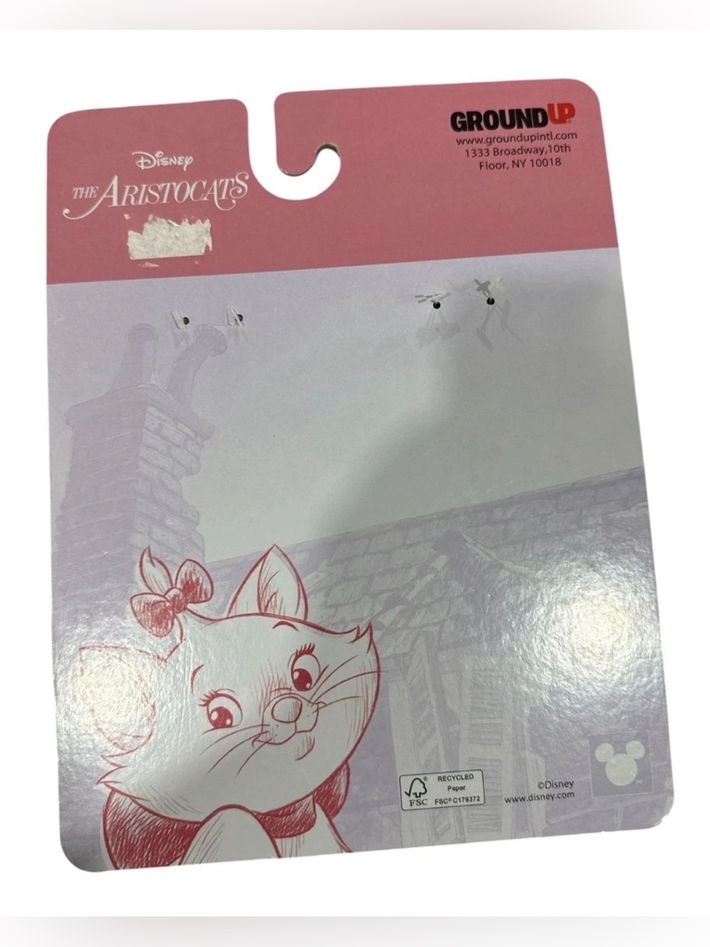 Disney Aristocats Marie Plush Slippers Large White & Pink With Bows - Picture 4 of 4